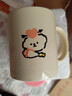 生日礼物女生可爱猫咪陶瓷马克杯带盖情侣水杯送闺蜜创意实用杯子 花束爱心狗【单杯】 1个 350ml 实拍图
