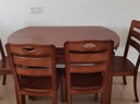 皇家故事   实木餐桌椅组合中式可伸缩餐桌桌子一桌六椅饭桌餐厅家具 胡桃色 1.38m 一桌六椅 实拍图