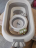 iuu婴儿洗澡盆 可折叠宝宝浴盆大号 洗澡神器躺托浴架新生儿童用品 【北欧灰】+脸盆*3 材质：FAD食品级材质检测认证 实拍图