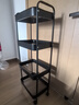 碳钢小推车零食架零食置物架收纳架客厅置物架落地架子储物架货架 四层黑【加粗碳钢圆管】挂钩挂盒 实拍图