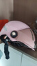 野马（YEMA）3C认证359S电动摩托车头盔男女夏天防晒轻便式半盔电瓶车安全帽 夏季 均码 樱桃粉+咖色短镜 实拍图