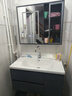 恋派浴室柜 陶瓷一体盆卫生间洗脸盆柜组合悬挂式洗漱台智能洗手盆柜 智能镜柜】珠光灰【促销中】80cm 实拍图