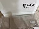 鄂尔多斯1980秋冬山羊绒保暖流苏羊绒水纹围巾180cm*30cm 鹿皮-25 均码 实拍图