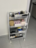 聚骊汇宿舍小推车置物架寝室书桌下小书架可移动带轮零食多层夹缝收纳柜 4层白-特厚全钢-滑轮+挂钩+挂盒 实拍图