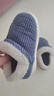 牧童儿童棉拖鞋男冬加绒保暖家居鞋室内软底亲子包跟棉鞋女 浆果蓝180 实拍图