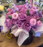 冉子花坊鲜花速递粉玫瑰抱抱桶向日葵花篮生日礼物送女友爱人同城配送 爱的抱抱紫色 实拍图