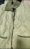 雪中飞雪中飞轻薄羽绒服女短款拼接撞色翻领秋冬菱格衬衫领外套草绿色 L 实拍图