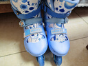 斯威（SWAY）轮滑鞋儿童专业溜冰鞋男女童初学者可调节直排轮成人滑冰旱冰鞋 蓝叶【全包壳+双芭扣】大礼包 M (适合6-12岁)日常鞋码32-36 实拍图