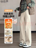 自由系阔腿裤女秋冬加绒新款高腰显瘦宽松垂感香蕉直筒窄版羊毛休闲裤子 实拍图
