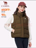骆驼（CAMEL）户外防泼水羽绒马甲女90%绒子背心外套 J25CR2L5006 荆褐 M 实拍图