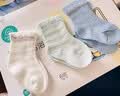 全棉时代儿童袜子红品婴儿地板袜宝宝学步袜秋冬新生儿中筒袜男女童红色袜 实拍图