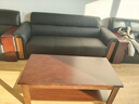 骏御 办公沙发简约现代商务接待室会客单人三人位办公室茶几组合套装 木头长茶几 实拍图