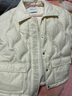 太平鸟女装羽绒服轻薄多巴胺无胆衬衫羽绒休闲外套短款 米白色 M 实拍图