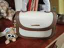 viney牛皮包包女包斜挎包手提小包马鞍包生日圣诞礼物送女生女友 【米白拼咖】圣诞节礼物送老婆高级感实用单肩包 小众轻奢品牌百搭洋气腋下包 实拍图