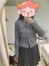 太平鸟miu系圆领绞花针织线开衫女2024秋装品质软糯针织上衣* 灰色 M 实拍图