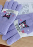 Hello Kitty儿童手套冬季女童保暖全指五指针织毛线女孩写字5529库洛米紫色 实拍图