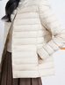 鸭鸭（YAYA）佟丽娅同款轻薄羽绒服女新款冬季短款圆领内胆修身时尚薄外套男 米白色【女款无领】 2XL 【建议125-140斤】 实拍图