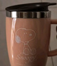 史努比（SNOOPY）带手柄不锈钢办公保温杯水杯420ML可爱杯子情侣杯 DP-5002R 粉色 实拍图