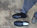 红蜻蜓真皮皮鞋一脚蹬休闲套脚商务皮鞋男软底男士爸爸鞋WTA30612黑色40 实拍图