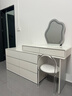 梳妆台卧室简约奶油风实木化妆桌高级感斗柜书桌一体转角可伸缩 奶油白【送货上门包安装】 1米桌+1.2米6斗柜+妆镜+妆椅 实拍图