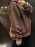 adidas情侣加绒加厚宽松连帽长袖套头卫衣男女秋冬阿迪达斯轻运动 岩层深土地棕/黑色   M 实拍图