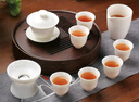 菲享 羊脂玉功夫茶具套装家用客厅简约办公室会客德化白瓷盖碗茶杯 羊脂玉茶具套装-玉兰杯型 10头 【2022新款白瓷茶具套装】 实拍图
