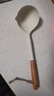 炊大皇 硅胶汤勺 木柄汤勺不粘汤锅火锅汤勺耐高温 白色 实拍图