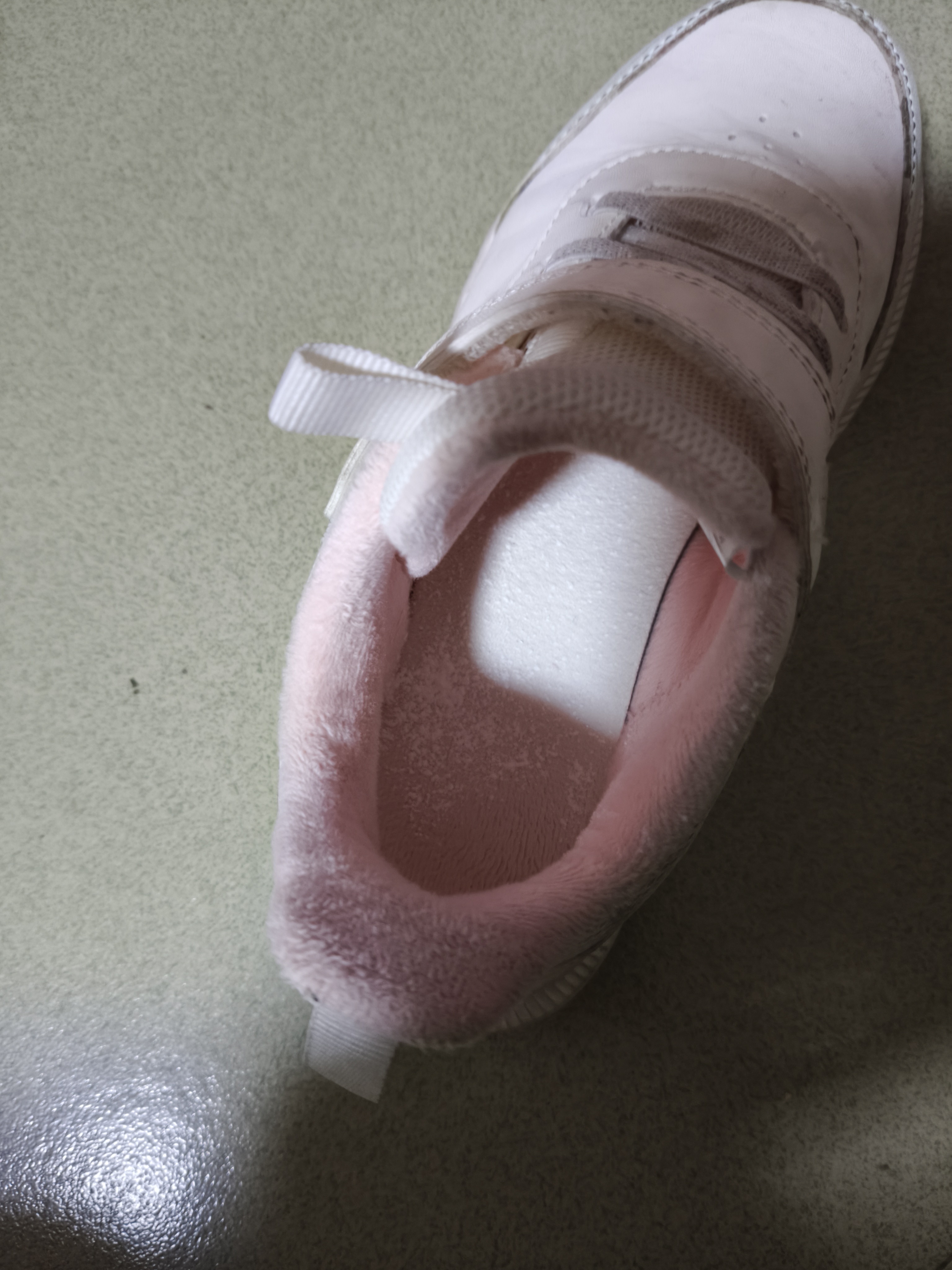 361°童鞋儿童运动鞋男女童棉鞋冬季新款小童魔术贴跑鞋加绒二棉鞋皮面 【加绒】羽毛白/甜心粉/萌芽绿色 32 实拍图