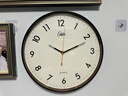 康巴丝（Compas）挂钟客厅静音现代简约家用新款石英钟表挂墙时钟 1589 曜石黑35cm 实拍图