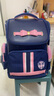 剑桥树书包小学生女生儿童4-6年级护脊减负大容量双肩包 藏青粉大码 实拍图