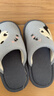猪爸爸儿童棉麻拖鞋男童秋冬季中大童家居室内防滑女童卡通亲子棉拖蓝24 实拍图