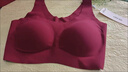 ubras虞书欣同款无尺码内衣女无痕隐形3A抗菌无钢圈文胸罩丝绒红常规版 实拍图