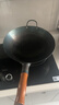 荣事达（Royalstar）章丘手工锻打铁锅圆底老式炒锅无涂层不粘炒菜锅燃气灶带盖36cm 实拍图