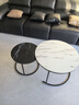 顺冠茶几客厅茶台仿岩板创意北欧茶桌现代小户型简约圆形小桌子极简型 【送货上门】黑架-70白纹+50黑纹 实拍图