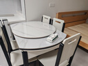 丰舍 餐桌 岩板实木餐桌椅组合现代简约家用小户型餐台可伸缩折叠饭桌 1.2米黑白色-雪山白岩板-实木椅 一桌六椅 实拍图