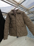 春秋季轻薄款女士新款小棉袄短款纯色翻领薄款外套棉衣女百搭棉服 卡其 5XL 建议140-155斤 实拍图