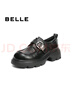 百丽（Belle）张凌赫推荐黑巧乐福鞋女商场款牛皮厚底jk鞋E1Z1DCM5 黑色 40 (250mm) 实拍图