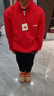 贵人鸟童装男童套装冬季大童保暖红色两件套儿童加绒拜年服男孩贺岁冬装 实拍图