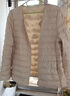 鸭鸭（YAYA）佟丽娅同款轻薄羽绒服女新款冬季短款圆领内胆修身时尚薄外套男 驼色【女款无领】 2XL 【建议125-140斤】 实拍图