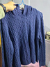 优衣库女装可机洗纽花针织连帽套头衫478871 68 深蓝色 XL /165/92 实拍图