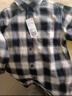 优衣库童装男童女童法兰绒格子衬衫长袖衬衣薄外套上衣新款478132 09 黑色 160 实拍图