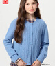 优衣库童装女童souffle yarn舒芙蕾开衫长袖毛衣外套478173 62 粉蓝色 150 实拍图