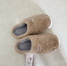 洁丽雅毛绒棉拖鞋秋冬加厚软底男女保暖加绒棉拖鞋浅咖 44/45 实拍图