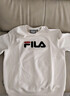 FILA FUSION斐乐潮牌情侣款男女套头卫衣春季宽松针织上衣加绒保暖 藊豆灰-BG XS 实拍图