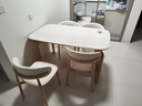 冬熊大象腿餐桌原木奶油风实木岩板餐桌家用桌子日式小户型 1.4米餐桌+椅*4（原木/贝壳椅） 【进口白蜡木】纯白色哑光桌面 实拍图