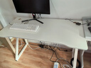 甄严选电脑桌台式电竞桌椅套装组合桌子办公家用桌学习桌书房书桌写字桌 【白架+白碳纤纹面】单桌120*60 实拍图