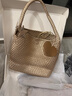 ECODAY编织托特包通勤包女包大容量单肩手提包送女朋友生日新年礼物 My dear friend-B007X 香槟金 大号 实拍图