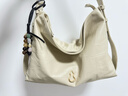半坡饰族（bampo）中号绵绵包hobo托特包头层牛皮大容量单肩斜挎包软包元旦礼物 茯苓白（中号升级拉链款） 实拍图