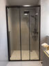 东鹏（DONGPENG）淋浴房三联动推拉门一字形卫生间隔断干湿分离玻璃浴室隔断沐浴房 枪灰缓冲1.2-1.29/2米高|极窄 升级1.0壁厚不锈钢+2cm极窄边框 实拍图