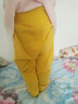 舒贝怡2条装婴儿裤子春秋款男女童宝宝高腰护肚睡裤纯棉儿童秋裤姜黄100 实拍图